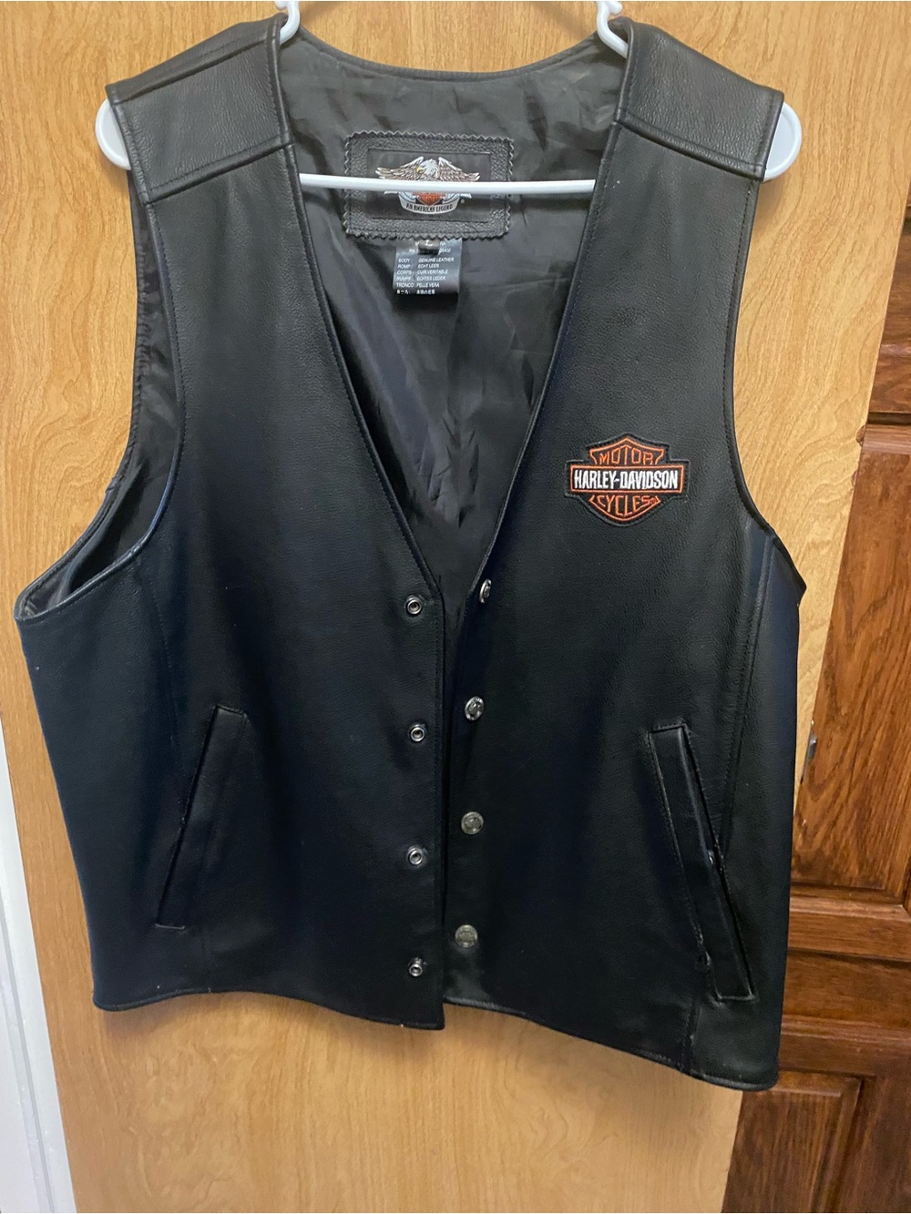 Harley-Davidson Black Leather Jacket with Eagle Patch